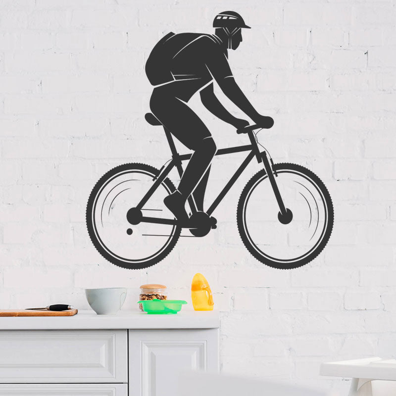 Trailblazing Mountain Bike Wall Sticker - Vibrant Sport Design