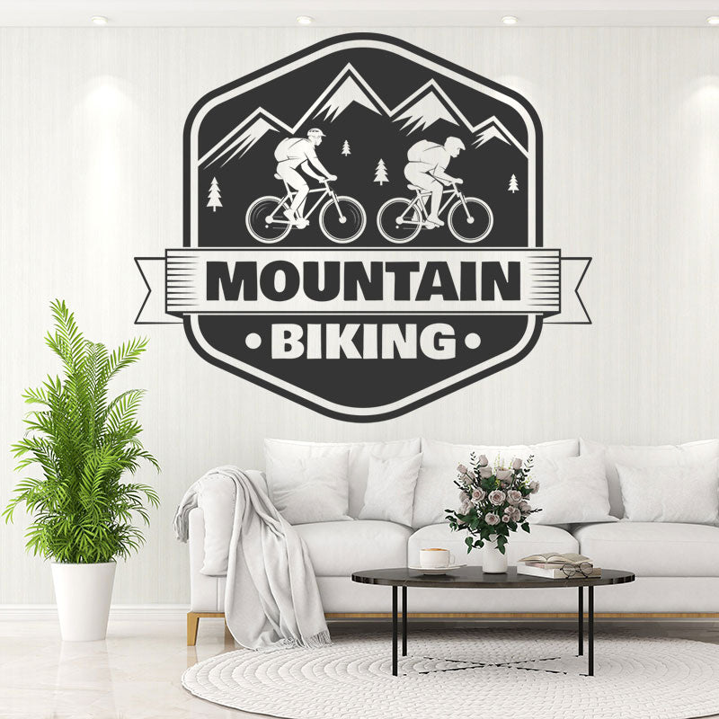 rugged mountain biking decal wall sticker