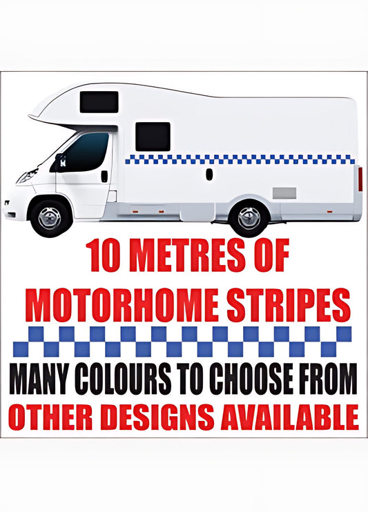 10 metre motorhome chequered stripe kit wall sticker — motorhome graphics vinyl decal