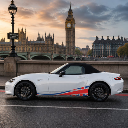 Mazda MX-5 Union Jack Stripe Stickers and Decals