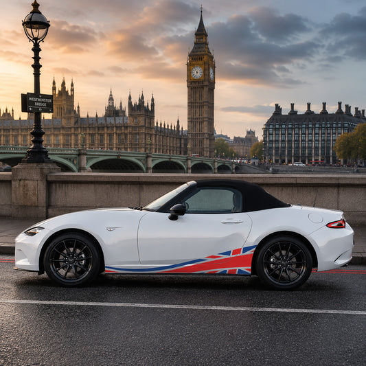 Mazda MX-5 Union Jack Stripe Stickers and Decals
