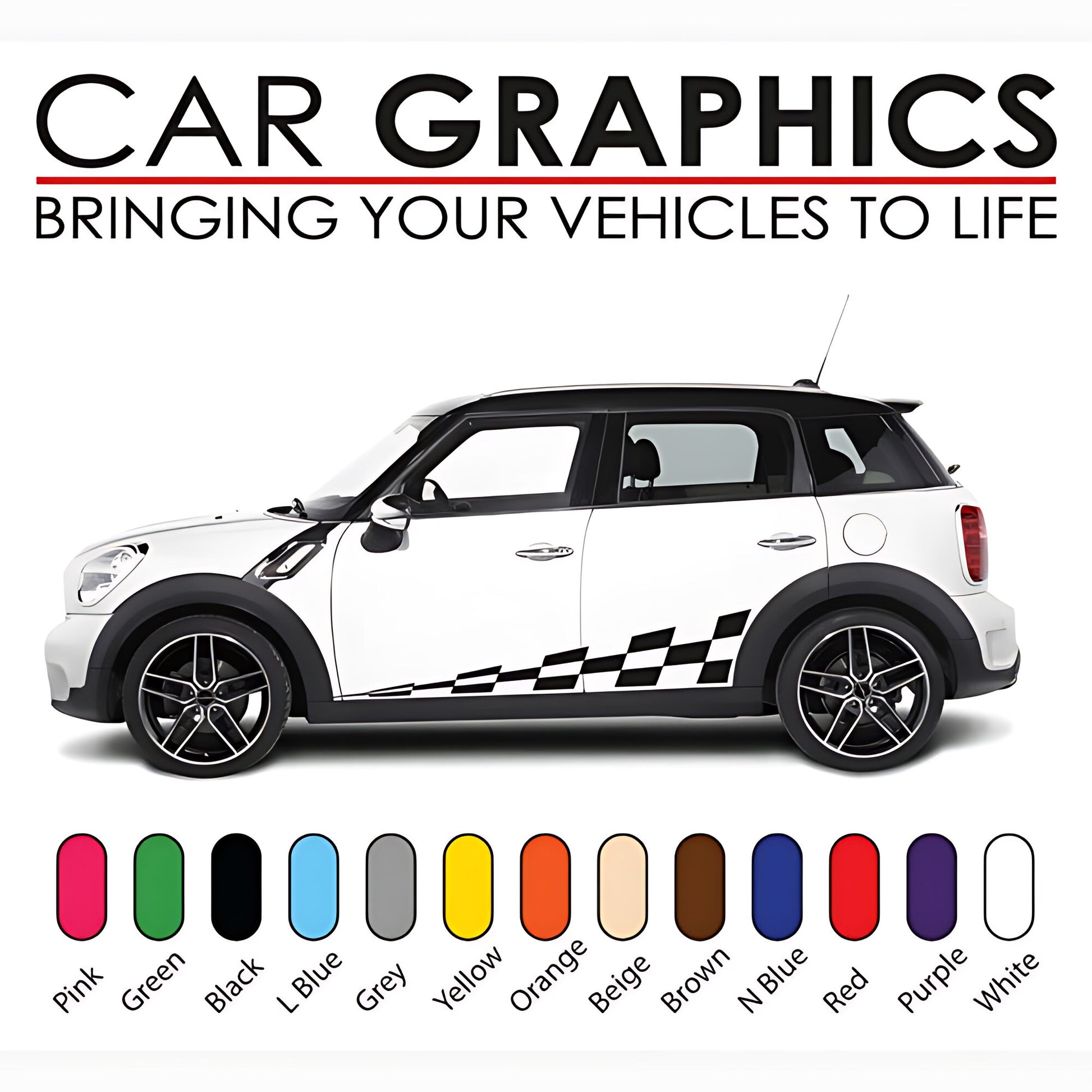 Mini Cooper Sport Door Stripe Stickers and Decals