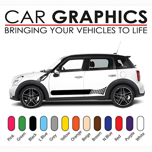 Mini Cooper Retro Racing Stripe Stickers and Decals