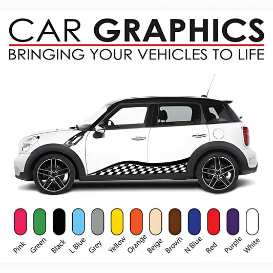 Mini Cooper Twin Side Stripe Stickers and Decals