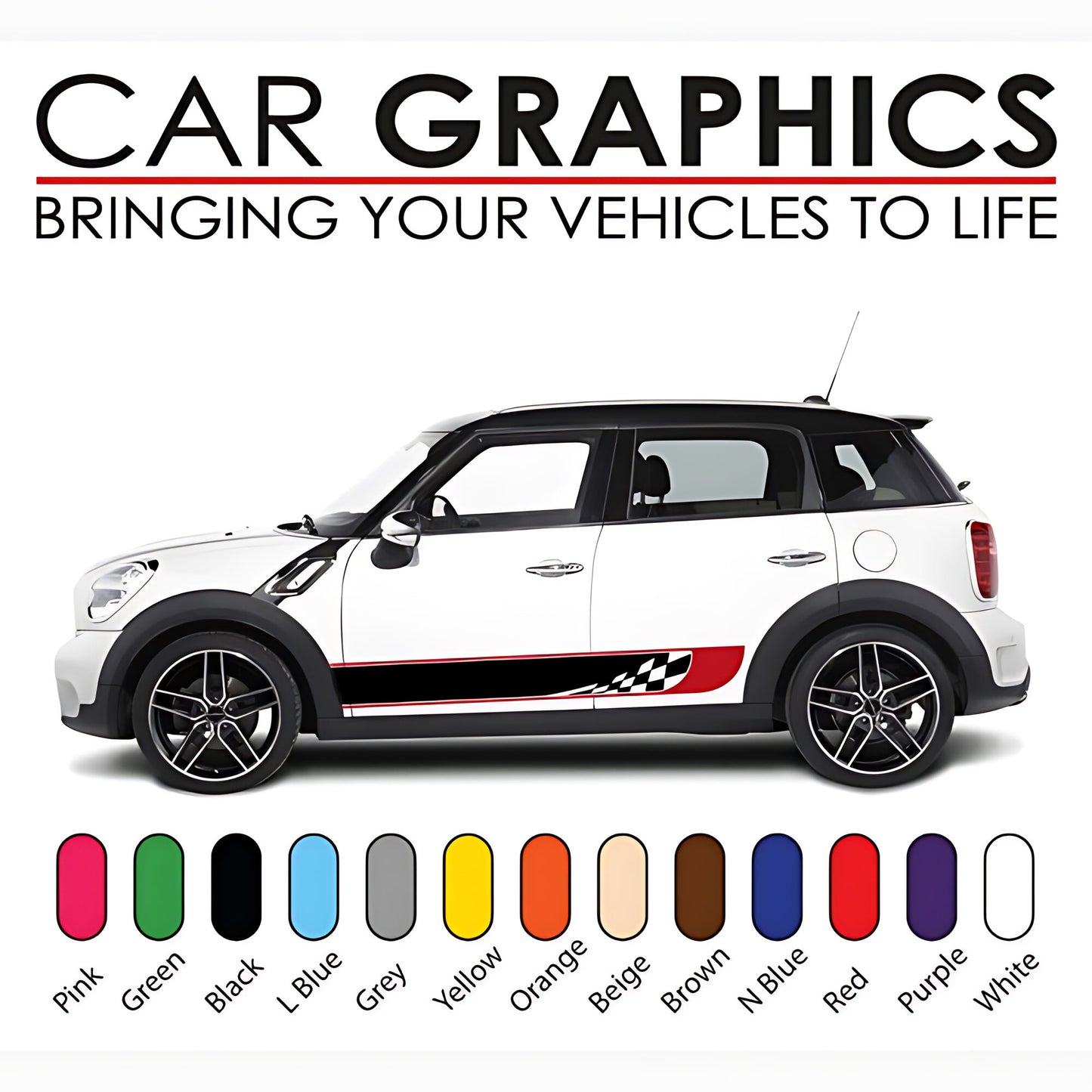 Mini Cooper Sport Body Stripe Stickers and Decals