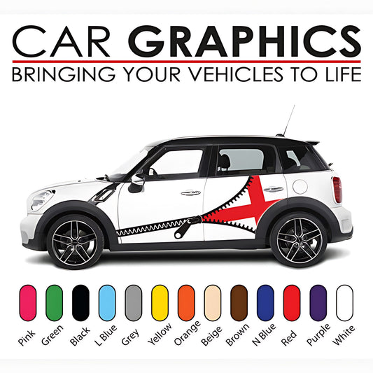 Mini Cooper Dynamic Side Stripe Stickers and Decals
