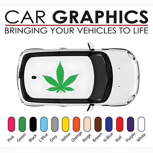 Mini Cooper cannabis leaf Roof Graphics Stickers and Decals