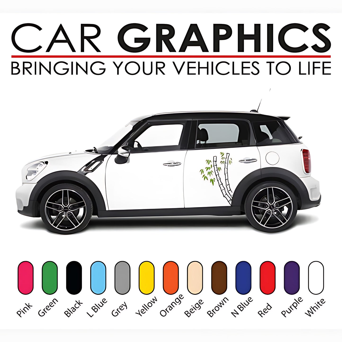 Mini Cooper Door Graphic Stickers and Decals