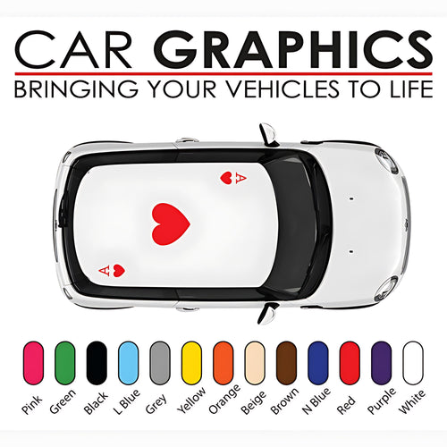 Mini Cooper Ace of Hearts Roof Graphics - Vinyl Decal