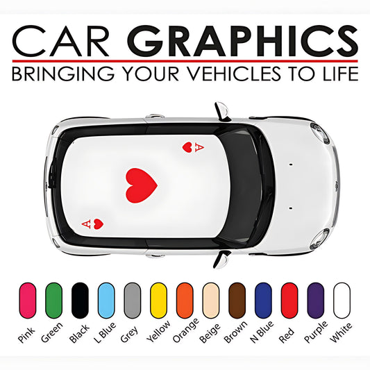 Mini Cooper Ace of Hearts Roof Graphics - Vinyl Decal