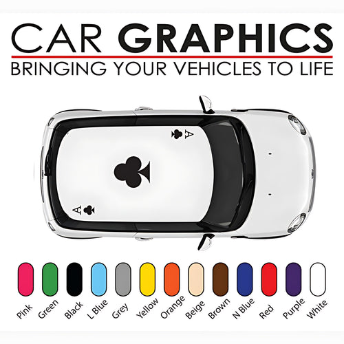 Mini Cooper ace of clubs Roof Graphics Stickers and Decals