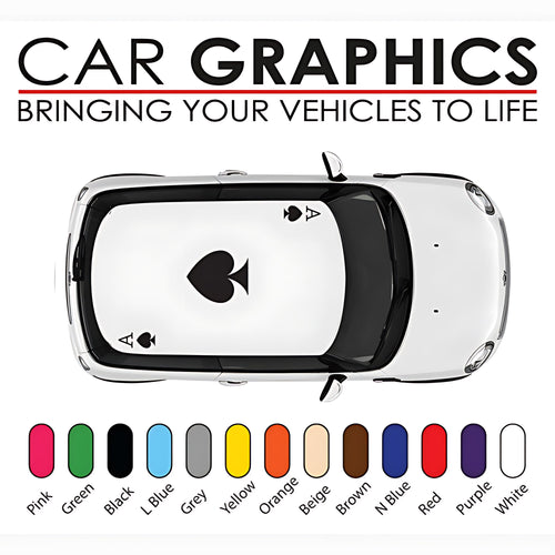 Mini Cooper Ace of Spades Roof Graphics Stickers and Decals