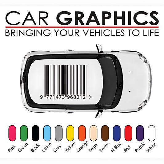 Mini Cooper barcode Roof Graphics Stickers and Decals