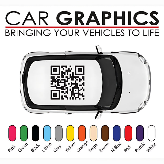 Mini Cooper QR Code Roof Graphics Stickers and Decals
