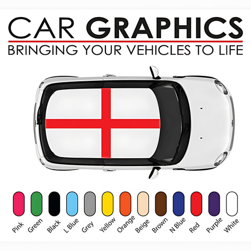 Mini Cooper st george flag Roof Graphics Stickers and Decals