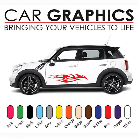Mini Cooper Custom Side Stripe Stickers and Decals