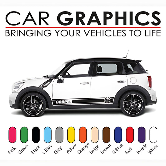 Mini Cooper Retro Racing Stripe Stickers and Decals