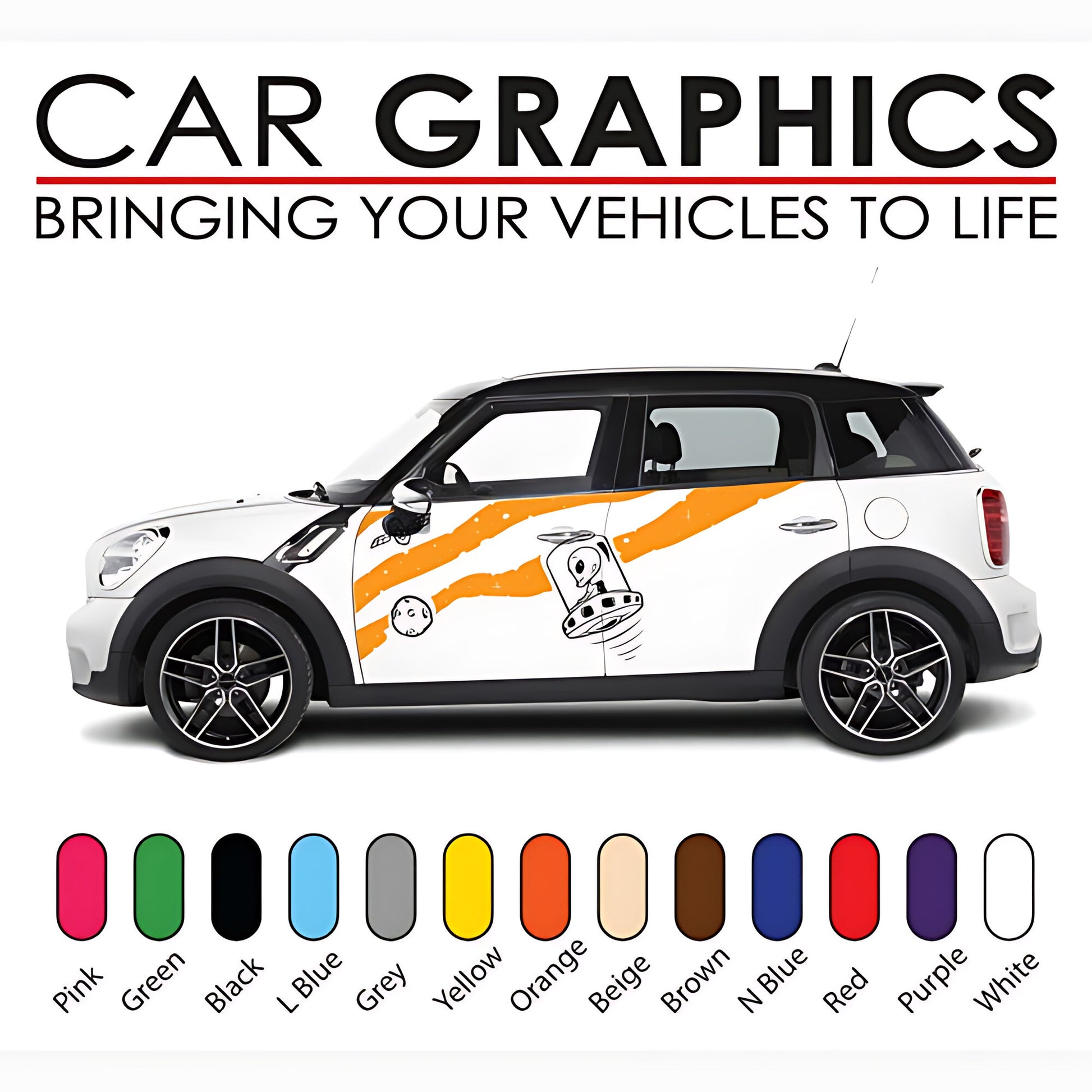 Mini Cooper Twin Side Stripe Stickers and Decals