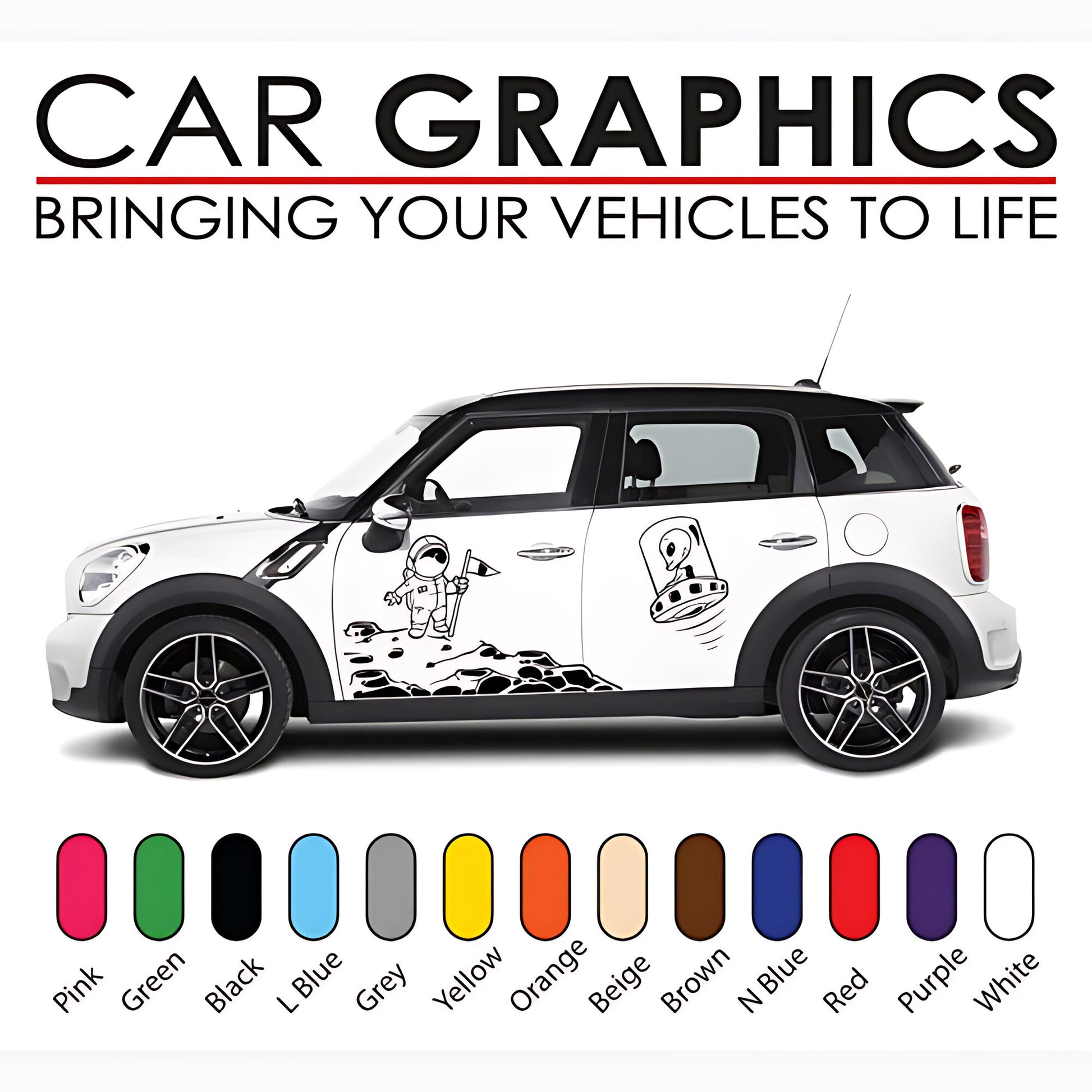 Mini Cooper Side Skirt Graphic Stickers and Decals