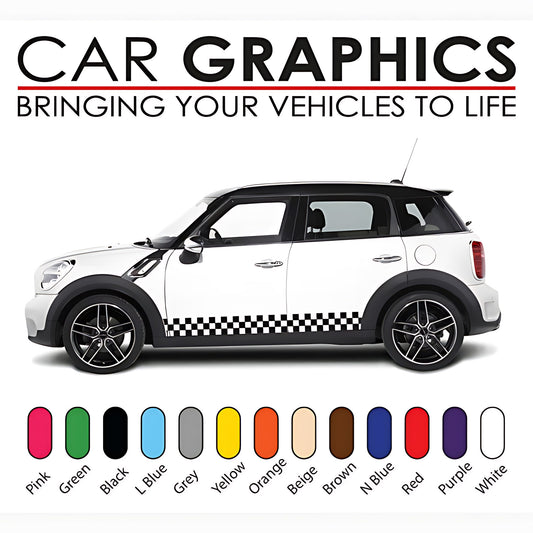 Mini Cooper Dynamic Side Stripe Stickers and Decals