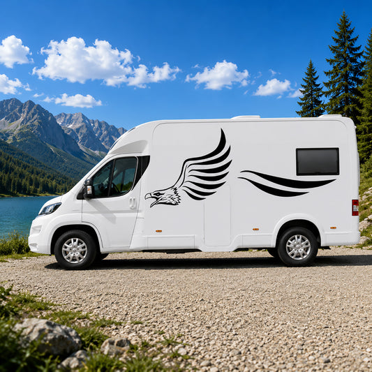 Winged Eagle Motorhome Graphics – Campervan Side Vinyl Decals
