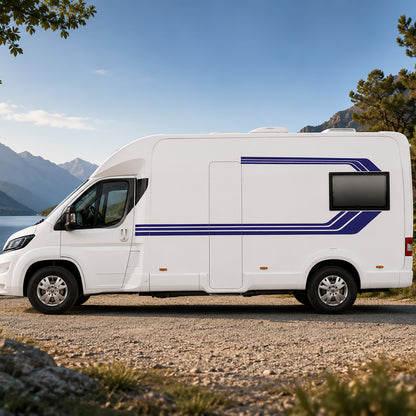 Retro Line Motorhome Graphics – Campervan Side Vinyl Decals