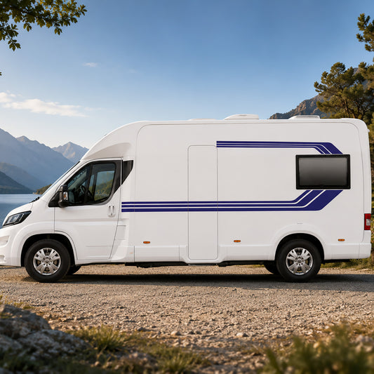 Retro Line Motorhome Graphics – Campervan Side Vinyl Decals