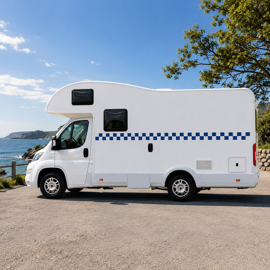 10 Metre Motorhome Chequered Stripe Kit - Campervan Vinyl