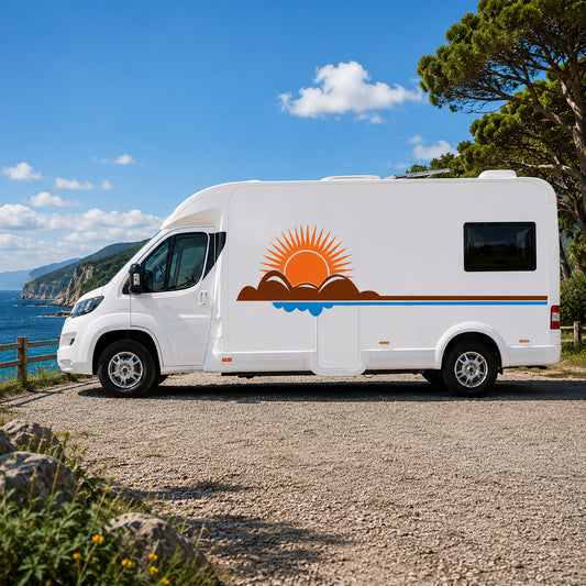 Sunset Beach Motorhome Graphics – Campervan Side Vinyl Decals