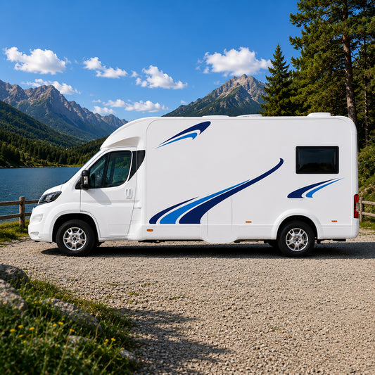 Flow Stripe Motorhome Graphics – Campervan Side Vinyl Decals