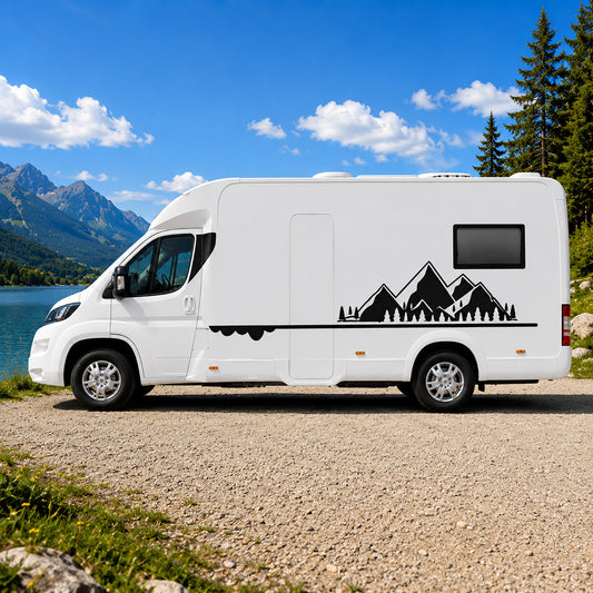 Mountain Landscape Motorhome Graphics – Campervan Side Vinyl Decals