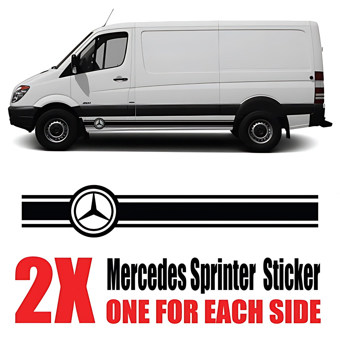 Mercedes Sprinter Flowing Side Stripe Kit – Dynamic Line Graphics