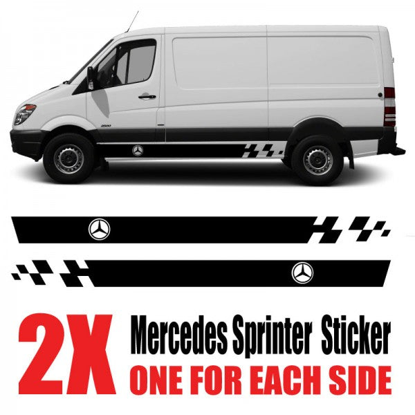 Image of a Mercedes Sprinter with body side decal vinyl stickers and decals