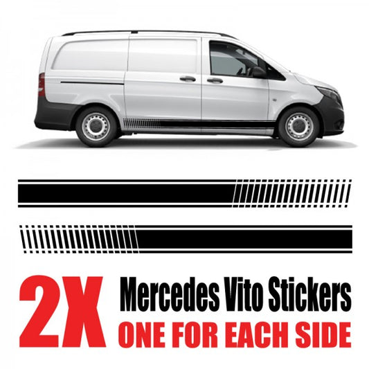 Image of a Mercedes Vito with side stripe vinyl stickers and decals