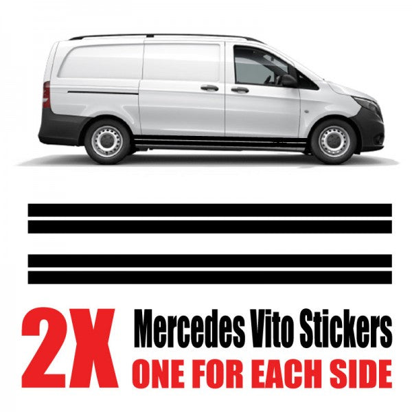 Image of a Mercedes Vito with racing stripe vinyl stickers and decals