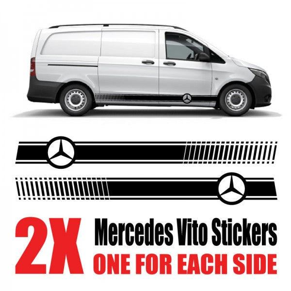 Image of a Mercedes Vito with door graphic vinyl stickers and decals