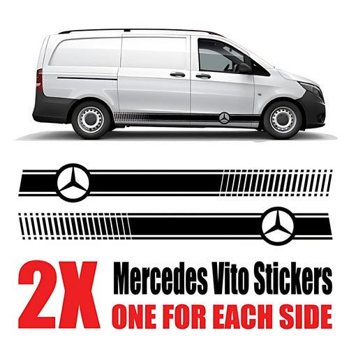 Mercedes Vito Speed Line Side Decal ‚Äì Mercedes-Benz Text Door Graphic