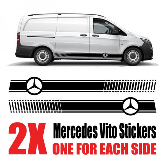 Image of a Mercedes Vito with door graphic vinyl stickers and decals