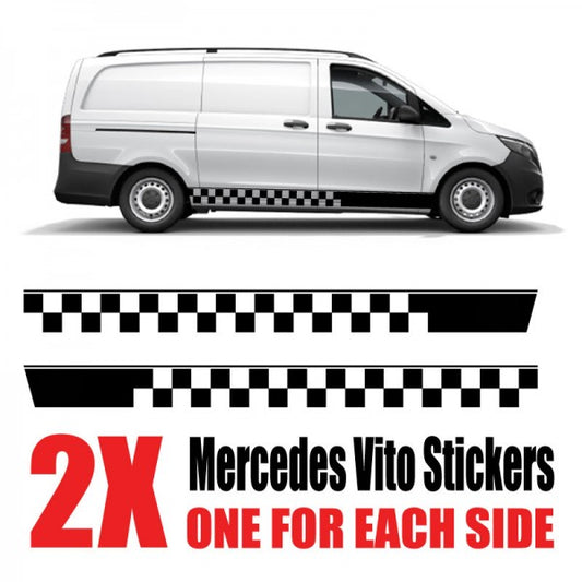 Image of a Mercedes Vito with sport side stripe vinyl stickers and decals