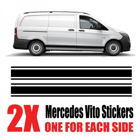 Image of a Mercedes Vito with body side decal vinyl stickers and decals
