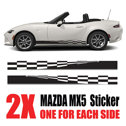 Mazda MX-5 Chequered Flag Racing Stripe ‚Äì Motorsport Side Decal