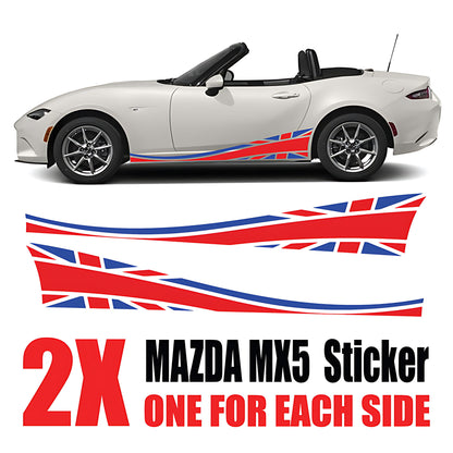 Mazda MX-5 Union Jack Stripe Stickers and Decals