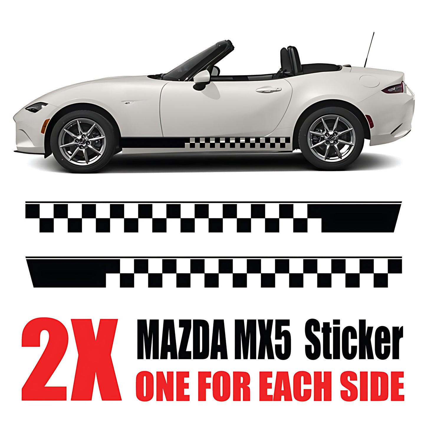 Mazda MX-5 Track Style Stripe Stickers and Decals