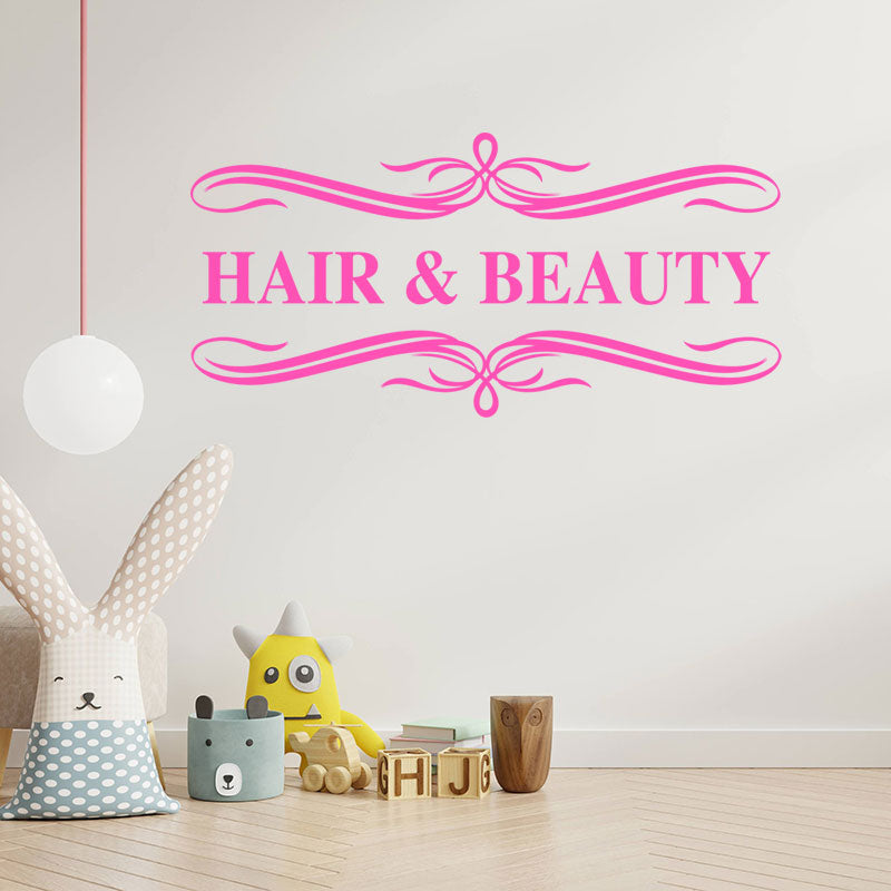 hair beauty decal wall sticker