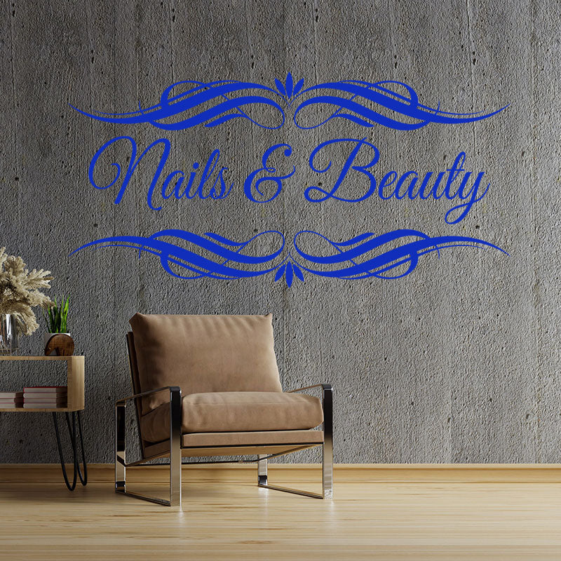 nails beauty salon wall sticker