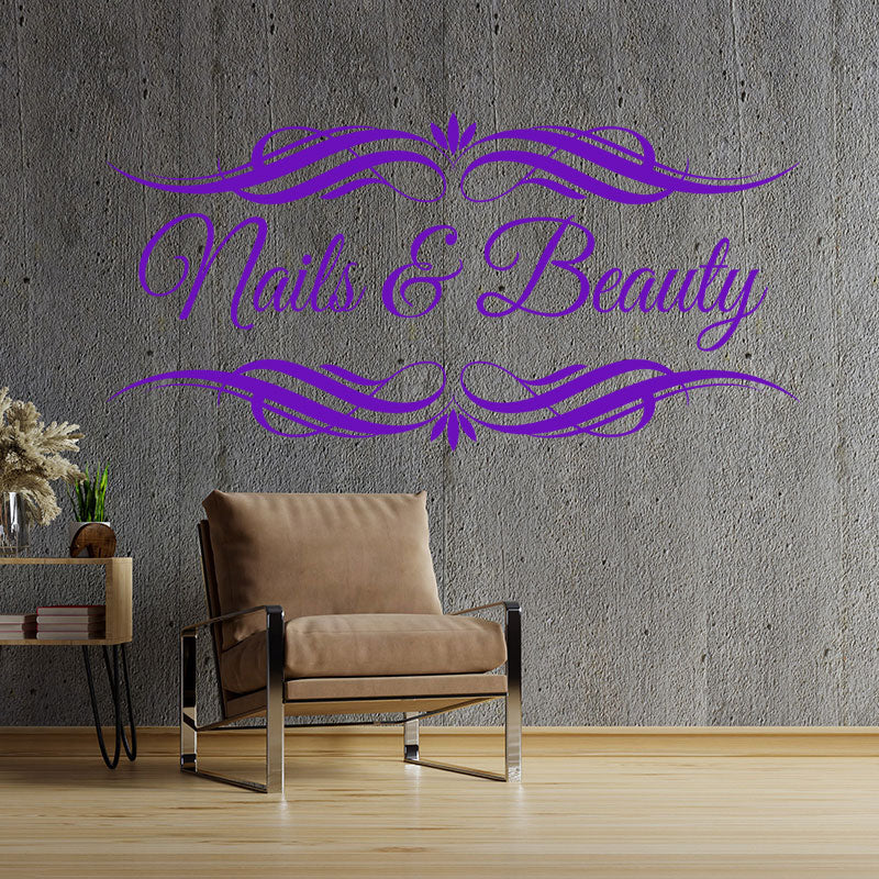 nails beauty salon wall sticker