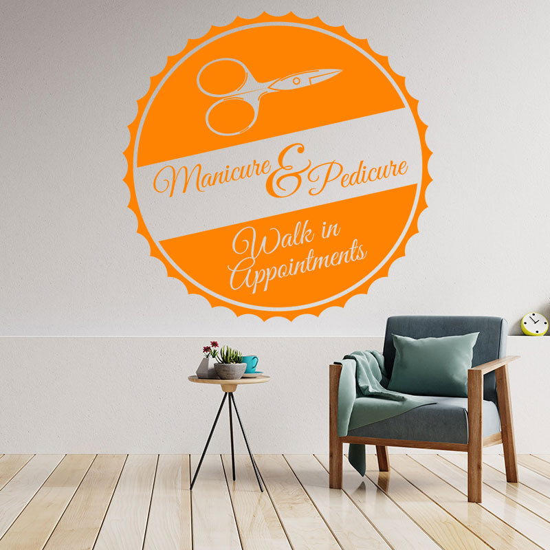 manicure pedicure nail salon wall sticker