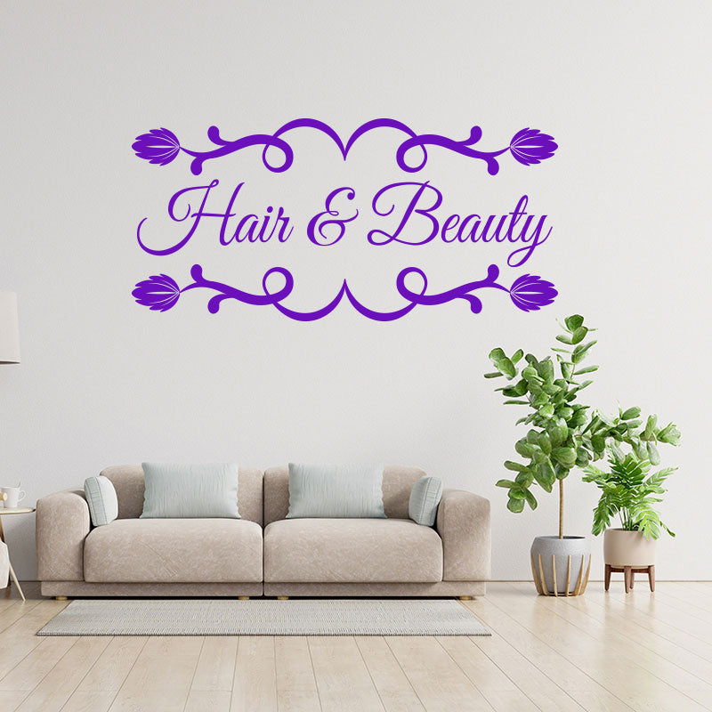 hair beauty salon decal wall sticker