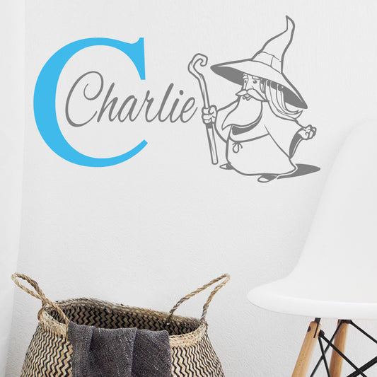 Personalised Wizard Initial Name Wall Stickers & Decals