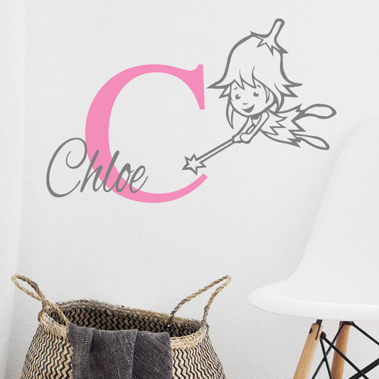 Personalised Fairy Wand Initial Name Wall Stickers & Decals